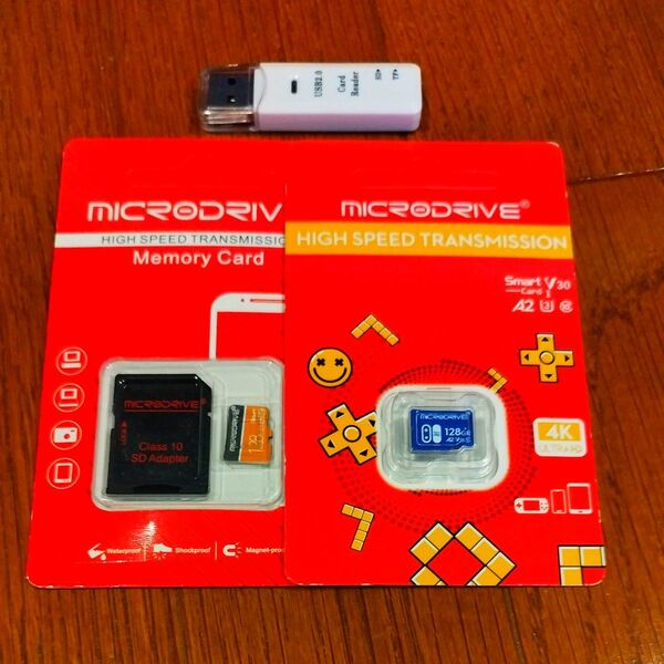 【新品 128GB 2枚】 マイクロドライブ MICRODRIVE マイクロSD microSDXC UHS-I class10