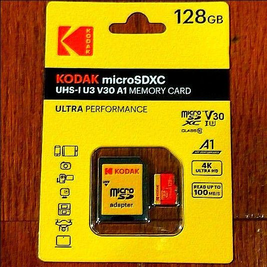 【新品 128GB 1枚】 コダック KODAK マイクロSD microSDXC UHS-I V30 A1