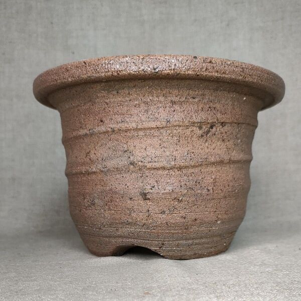 植木鉢 焼き締め 唐津焼 Bonsai-pot 盆栽鉢 灰被り盆栽鉢 作家物山茶窯井上良 3号鉢相当