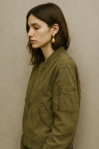 【UG】リブブルゾン アシンメトリー フリンジ undercover ジャケット M-65 ブルゾン Y-2K M