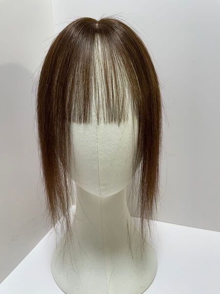 前髪ウィッグ人毛100%ヘアピース部分ウィッグ頭頂部エアリー ブラウン