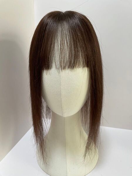 人毛100%部分ウィッグ ヘアピース 白髪隠しトップピース頭頂部ウィッグ ダークブラウン
