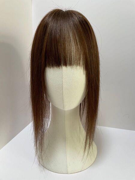 人毛100%部分ウィッグ ヘアピース 白髪隠しトップピース頭頂部ウィッグ ブラウン