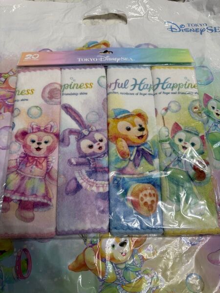 ディズニー ダッフィー &フレンズ カラフルハピネス 20周年 ミニタオルセット 最安! 最終値下げ!!