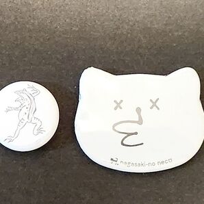 【傷あり】鳥獣戯画 カエル&ねこ 缶バッジセット