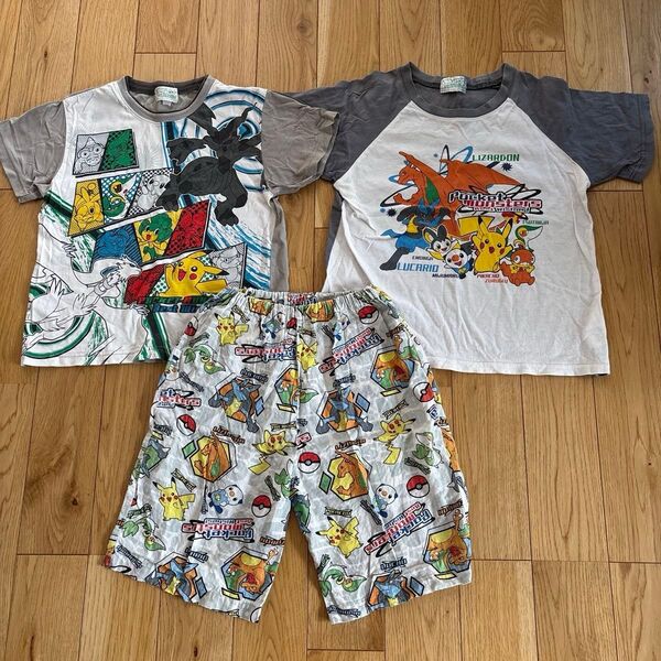 ポケモン パジャマ 半袖Tシャツ Tシャツ ハーフパンツ ショートパンツ キッズ 120 130