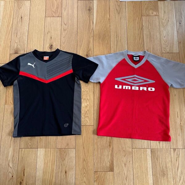 難あり プーマ PUMA 半袖Tシャツ スポーツシャツ メッシュ クール Vネック 130 UMBRO スポーツウエア アンブロ