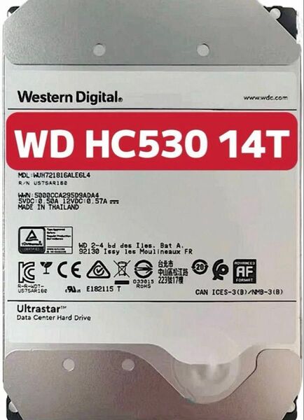 大容量HDD WD 14TB HC530 3.5インチ 7200rpm SATA CRM