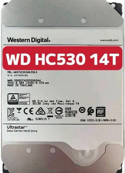 大容量HDD WD 14TB HC530 3.5インチ 7200rpm SATA CRM