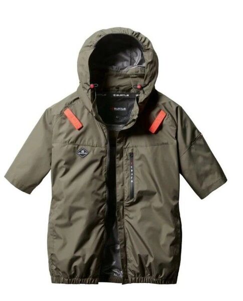 BURTLE 空調服 大きいサイズ エアークラフト半袖ブルゾン AC2066 アーミーカーキ 6XL 試着のみ 服のみ