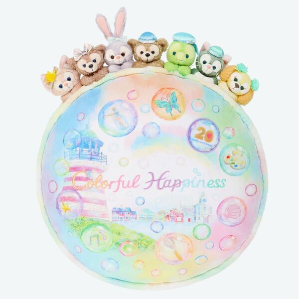 クッション ディズニーシー ダッフィーフレンズ 20周年 カラフルハピネス