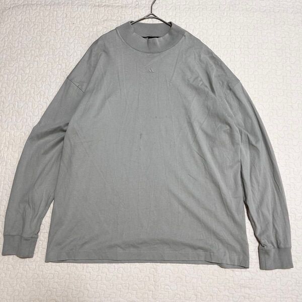 adidas アディダス パスケットボール スポーツウェア カットソー M 長袖Tシャツ カーキ 綿 a1983