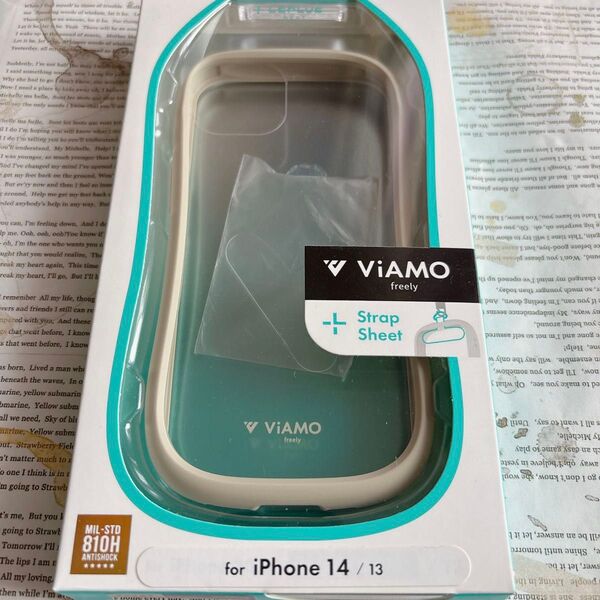 iPhone14/13 耐傷・耐衝撃ハイブリッド クリアケースベージュ