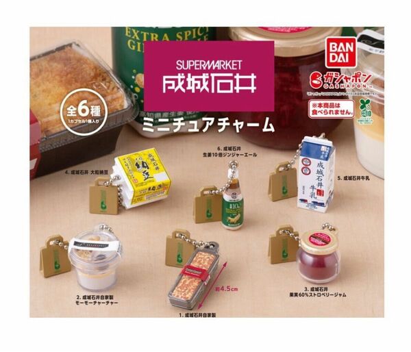 コンプ 成城石井 ミニチュアチャーム 全6種 ガチャ スーパーマーケット