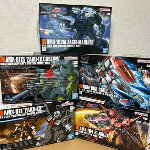 新品★HG1/144ザクⅢ+HG1/144ジムⅢ+HG1/144R・ジャジャ+HG1/144ザク・マリナー+HG1/144ザクⅢ改