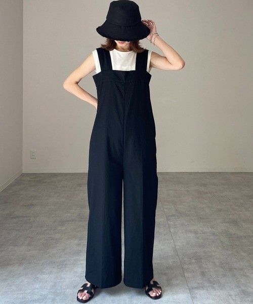 she'sclosetリネンコットンオールインワンワイドパンツサロペット