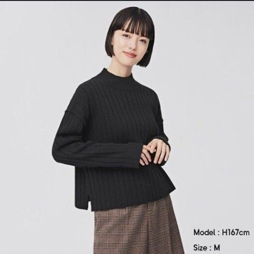 ジーユー GU ワイドリブハイネックセーター(長袖) ニット Mサイズ