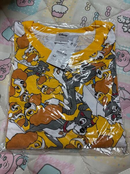 わんわん物語ぎっしり総柄Tシャツ Lサイズ 未使用タグ付き