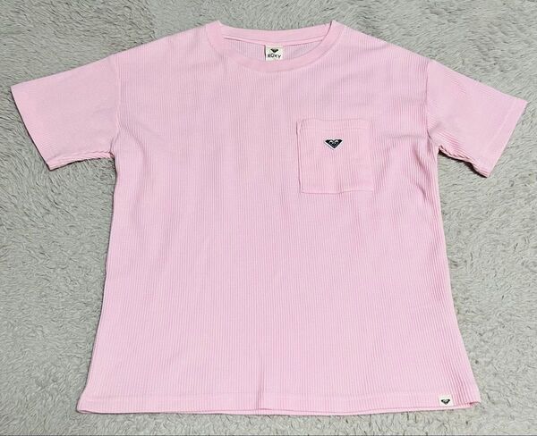 美品 ROXY ワッフルTシャツ S ピンク ロキシー