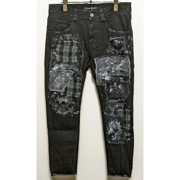 NO ID.BLACK × RESURRECTION 18AW ストレッチデニムグランジスキニーパンツ 1 定価49,500円