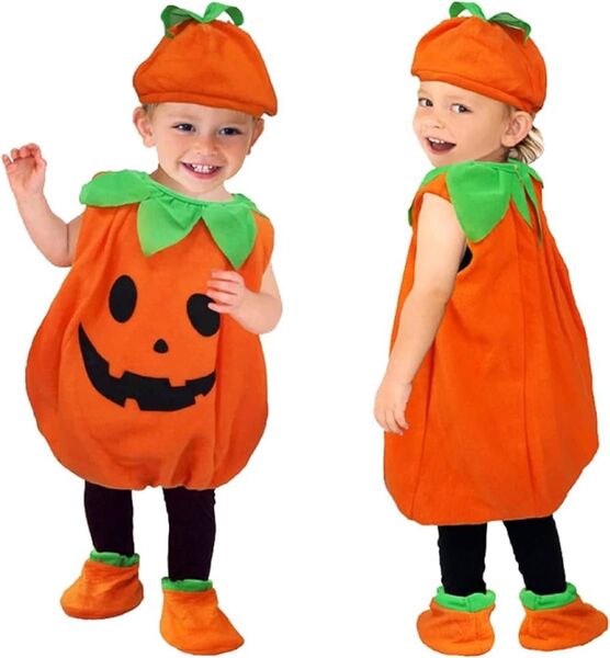 110㎝ハロウィン 子供用コスプレ かぼちゃ コスプレ パンプキン キッズコス
