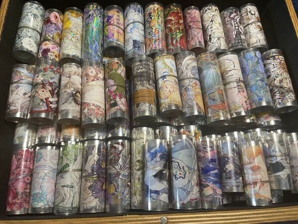 コラージュ素材まとめ売り ほぼ新品 マステ切り売り67ループ 手帳 紙もの 小物入れ