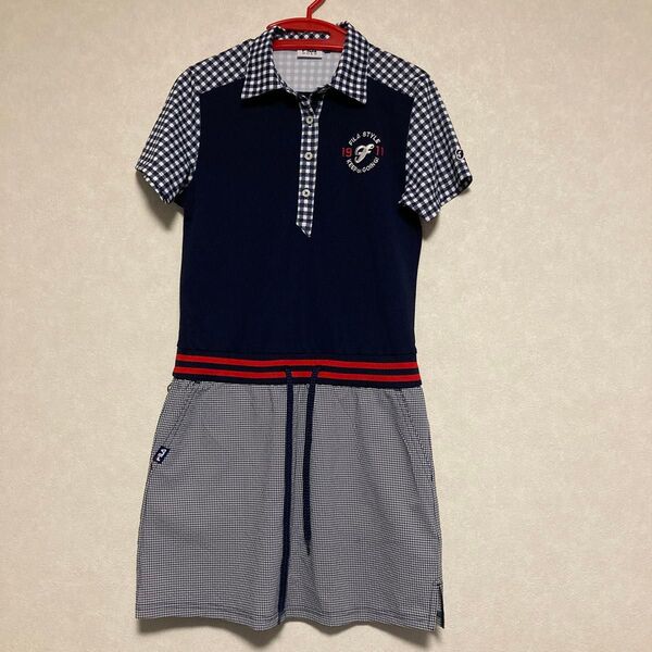 FILA ゴルフウェア ワンピース ギンガムチェック ネイビー M