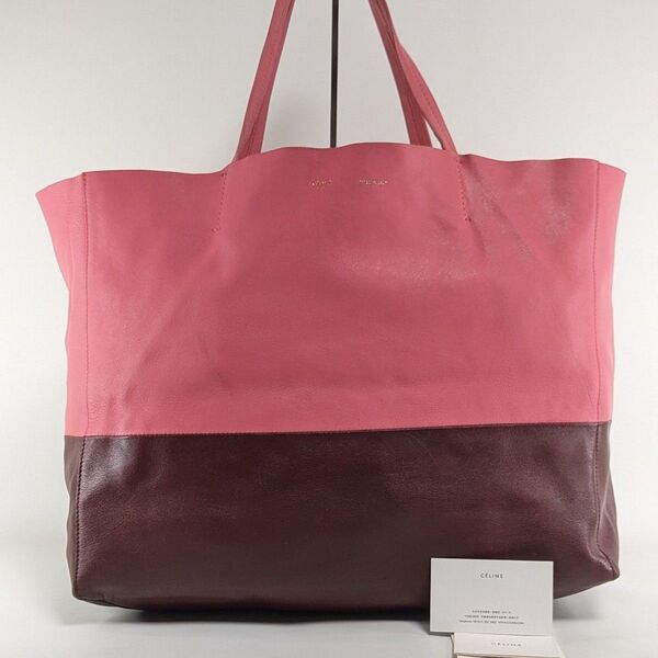 セリーヌ トートバッグ ホリゾンタルカバ レザー バイカラー A4可 肩掛け CELINE 大容量 バッグ