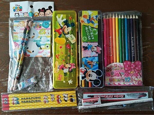 キャラクター文房具セット ディズニー ツムツム 新幹線 キャラクター鉛筆 レトロ