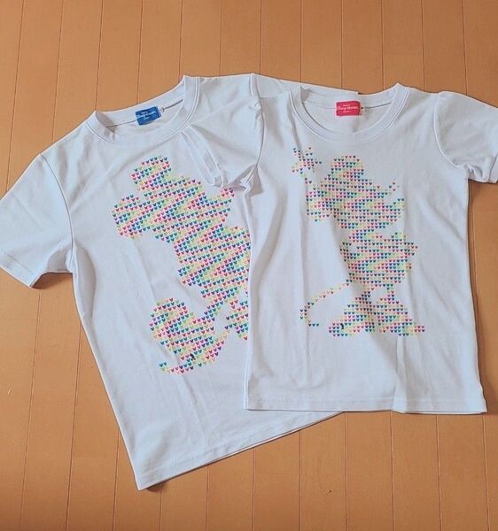 ディズニー ミッキーミニーペアルックTシャツ 2枚セット