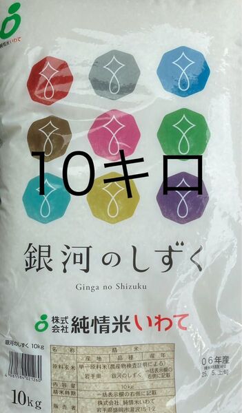 銀河のしずく 10キロ 5月上旬精米 岩手県のお米 送料無料 匿名配送 送料込み