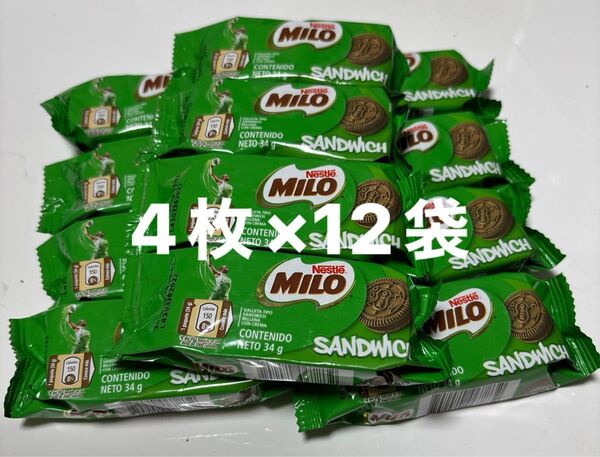Milo Sandwich ★ネスレ ミロ サンドウィッチビスケット 4枚×12袋