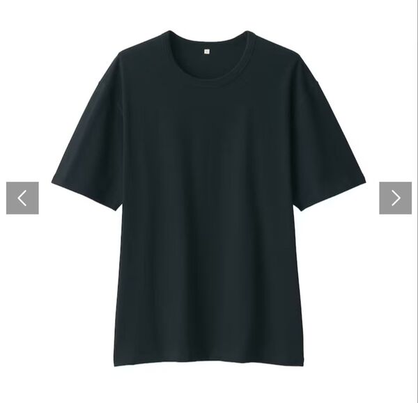 無印良品 MUJI Labo 昔ながらの製法で編み立てた天竺クルーネック半袖Tシャツ 黒・L