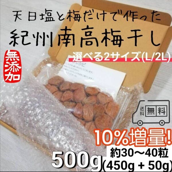 【お試し500g】天日塩と梅だけの紀州南高梅干し