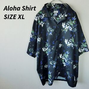 美品 総柄シャツ アロハシャツ ポリエステル100% レーヨン