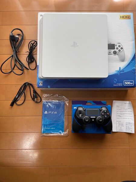 PS4 CUH-2100A グレイシャーホワイト SONY 箱つき 非純正コントローラーつき 初期化済