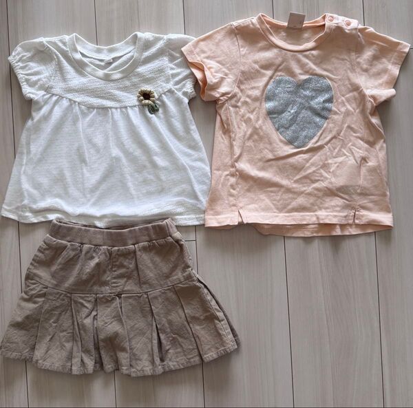 女の子 半袖 Tシャツ トップス スカート ズボン 80 90 夏 保育園
