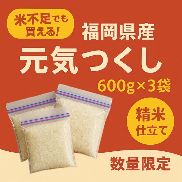 【数量限定】福岡ブランド米 元気つくし 1.8kg 農家直送 ふっくらツヤツヤ新米!