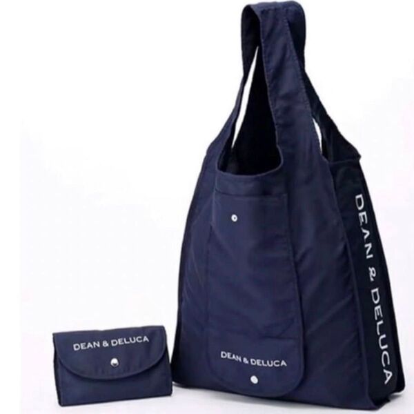 DEAN&DELUCA ディーンアンドデルーカ ネイビー 折りたたみエコバッグ トートバッグ マザーズバッグ