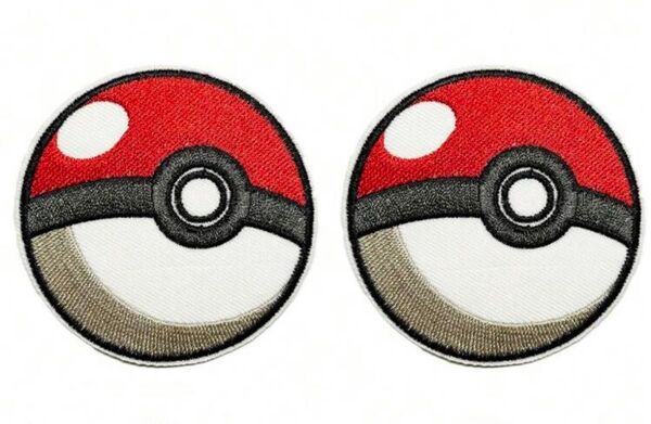 2枚セット ポケモン モンスターボール 刺繍アイロンワッペン アップリケ アイロンパッチ ピカチュウ ポケットモンスター