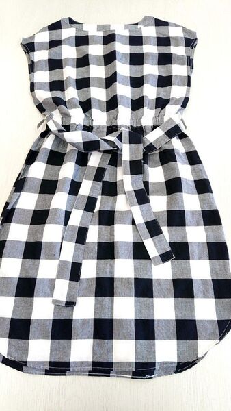 美品 jf Ready Made レディメイド リネン 2way ギンガムチェックワンピース ジーンズファクトリー ミドル丈