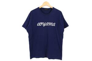 MR.GENTLEMAN Tシャツ M ネイビー 紺 AOYAMA フロントプリント 半袖 TEE ミスタージェントルマン