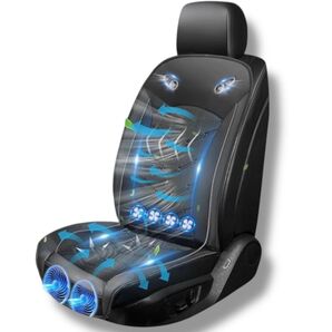 カーシートクーラー クールシート クールカーシート 送風 冷風 車用品 カバー ブラック 通気性 取付簡単 熱中症対策