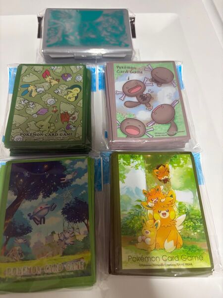 ポケモンセンターオリジナル ポケモンカードゲーム デッキシールド 4点セット、ダメカンケース付き