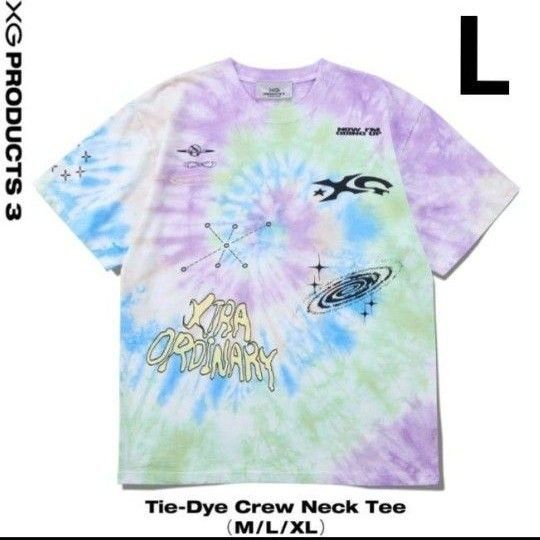 XG Tシャツ L タイダイ Tie-Dye Crew Neck 公式グッズ