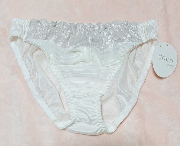ココランジェ ショーツ M 白 ホワイト パンティ パンツ セクシー かわいい リボン型 花柄レース 清楚 セクかわ 美匠