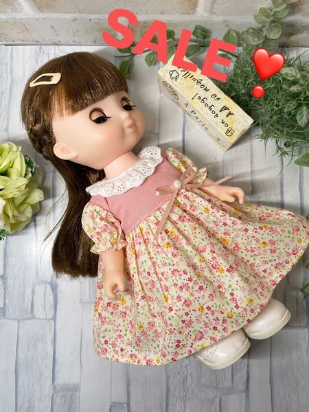 【SALE】ソランちゃん*メルちゃん*花柄ドッキングワンピース435
