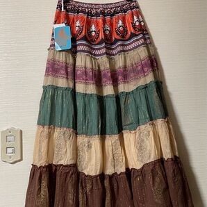 【新品・タグ付き】インド綿ロングスカート