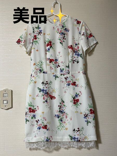 【美品】トランテアンソンデモード 花柄半袖ワンピース