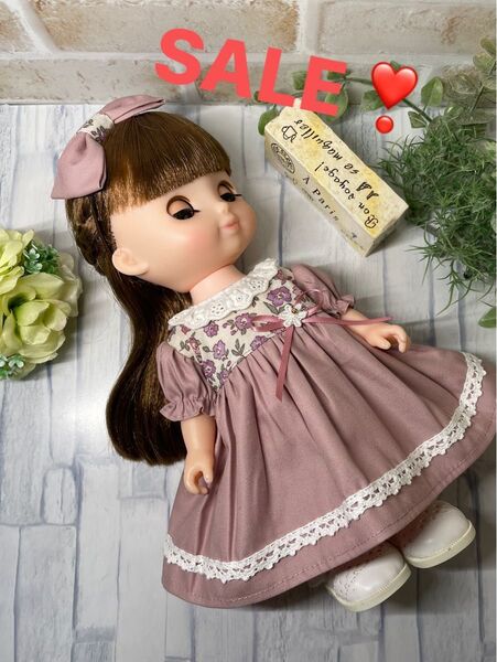 【SALE】ソランちゃん*メルちゃん*花柄ドッキングワンピース2点セット430